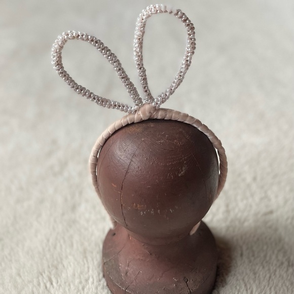 Coco Pearl & Pink Velvet Bunny Ears Headband - Picture 1 of 8